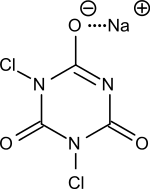 Sodium dichloroisocyanurate structure.svg 1 - Sodium dichloroisocyanurate